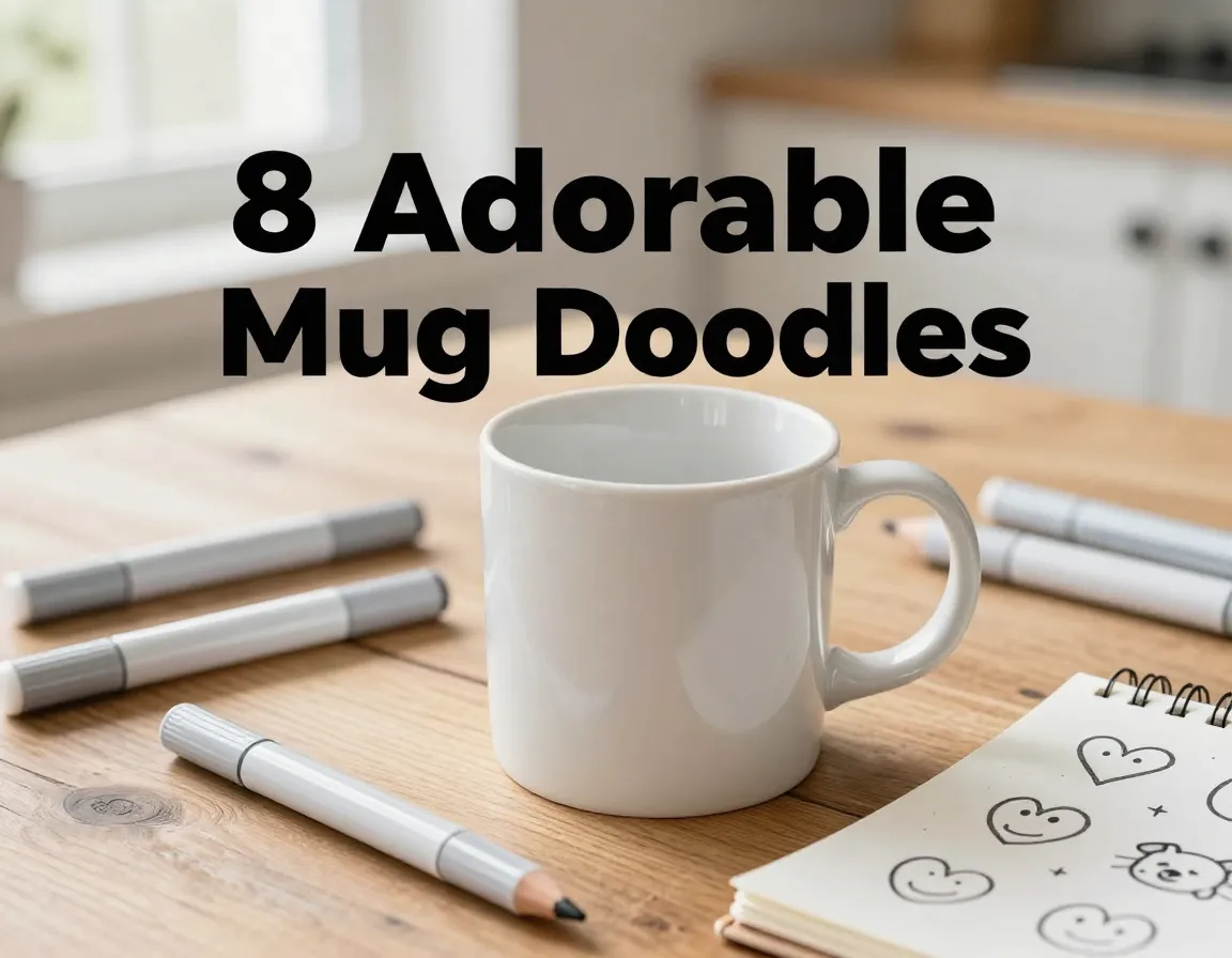 Adorable mug doodle beginner art supplies sketchbook cozy kitchen