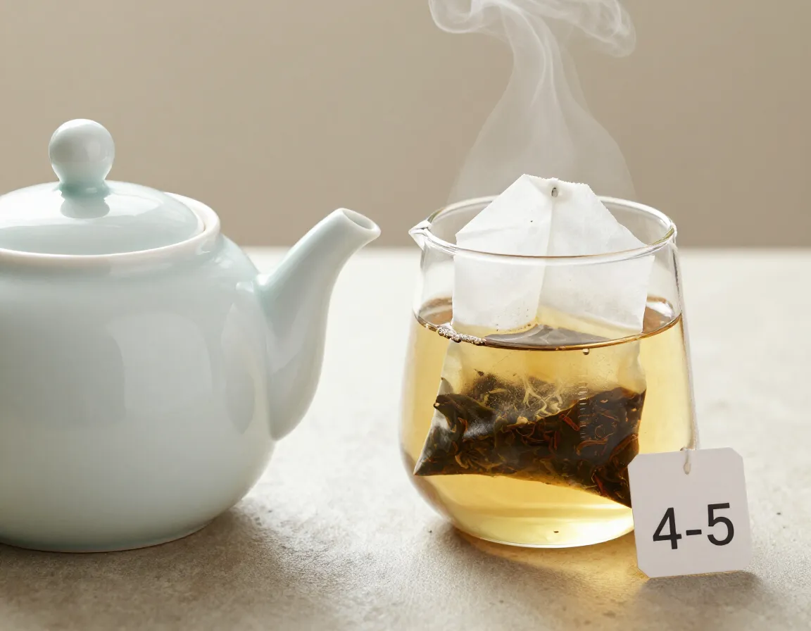 Dedicated london fog tea blend steeping in porcelain teapot