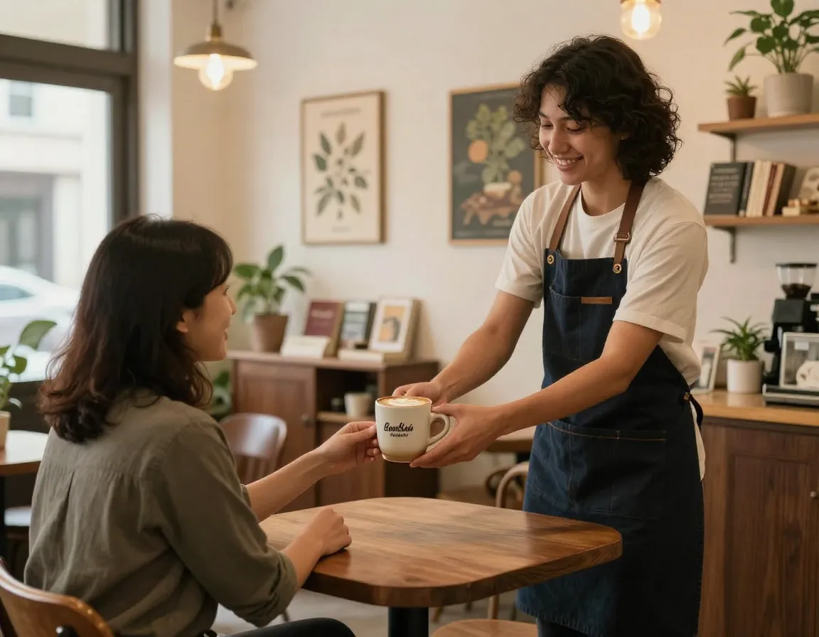 Position yourself as the anti chain personalized boutique cafe experience