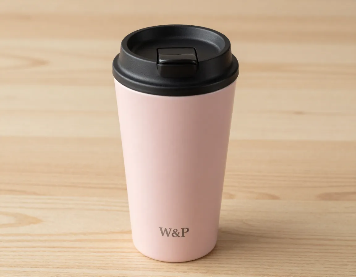 W p porter 12 oz blush ceramic travel mug with leak proof lid
