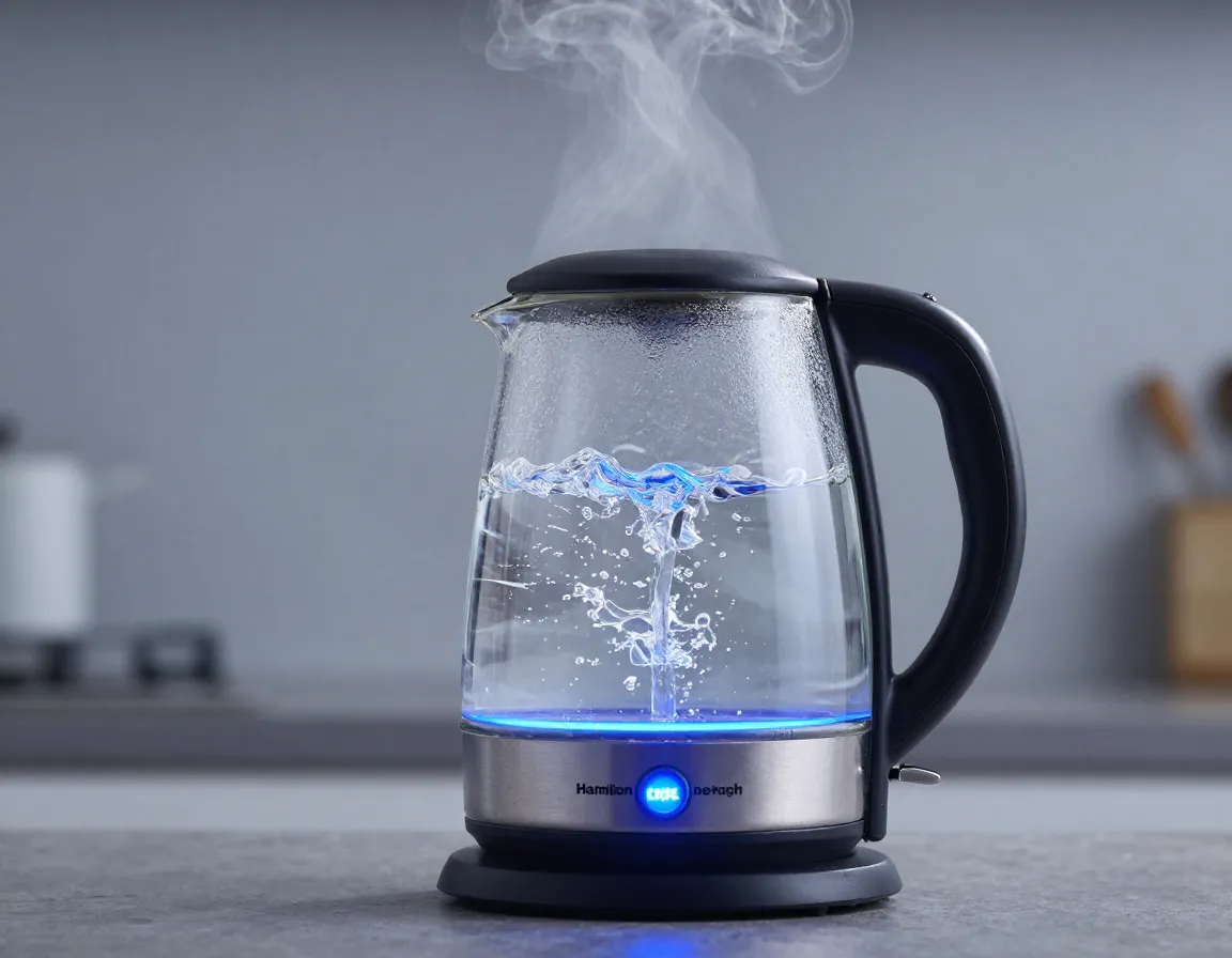 Hamilton beach budget glass kettle fast boil blue light indicator