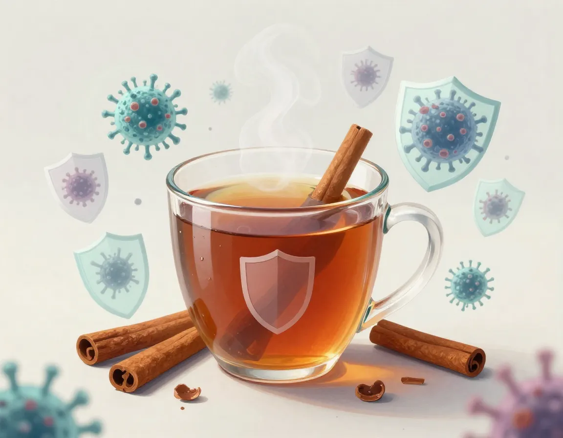 Immune system support cinnamon tea antimicrobial cold flu season pathogen defense