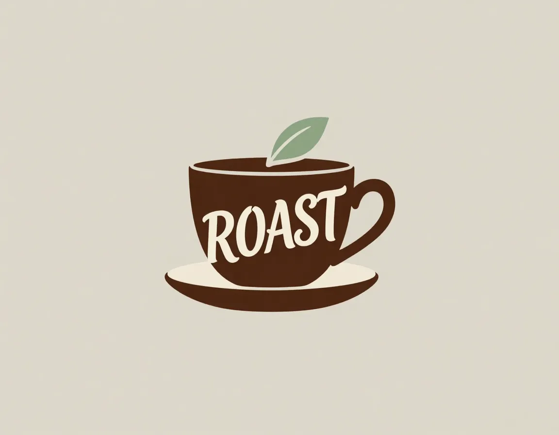 Balanced distinctive coffee logo with custom lettering and classic silhouette