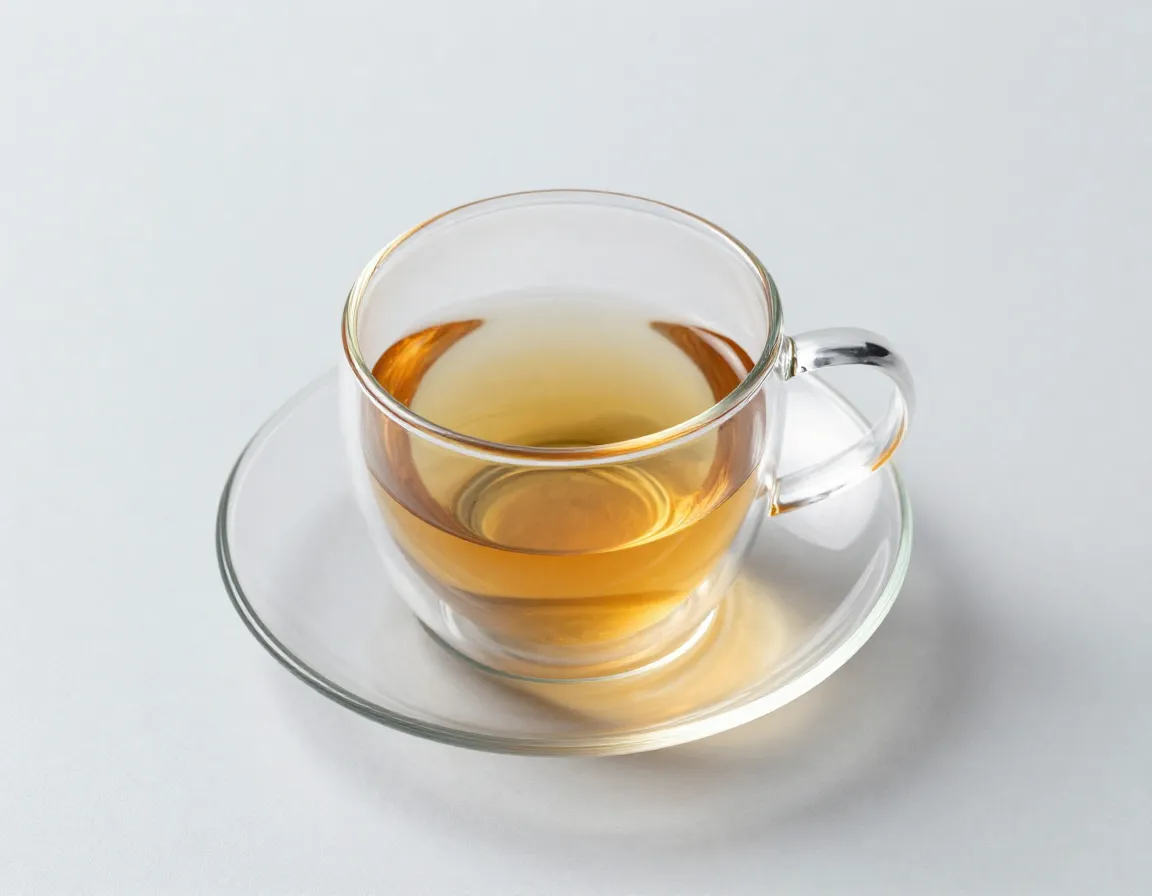 Premium borosilicate double wall glass tea cup and saucer on table