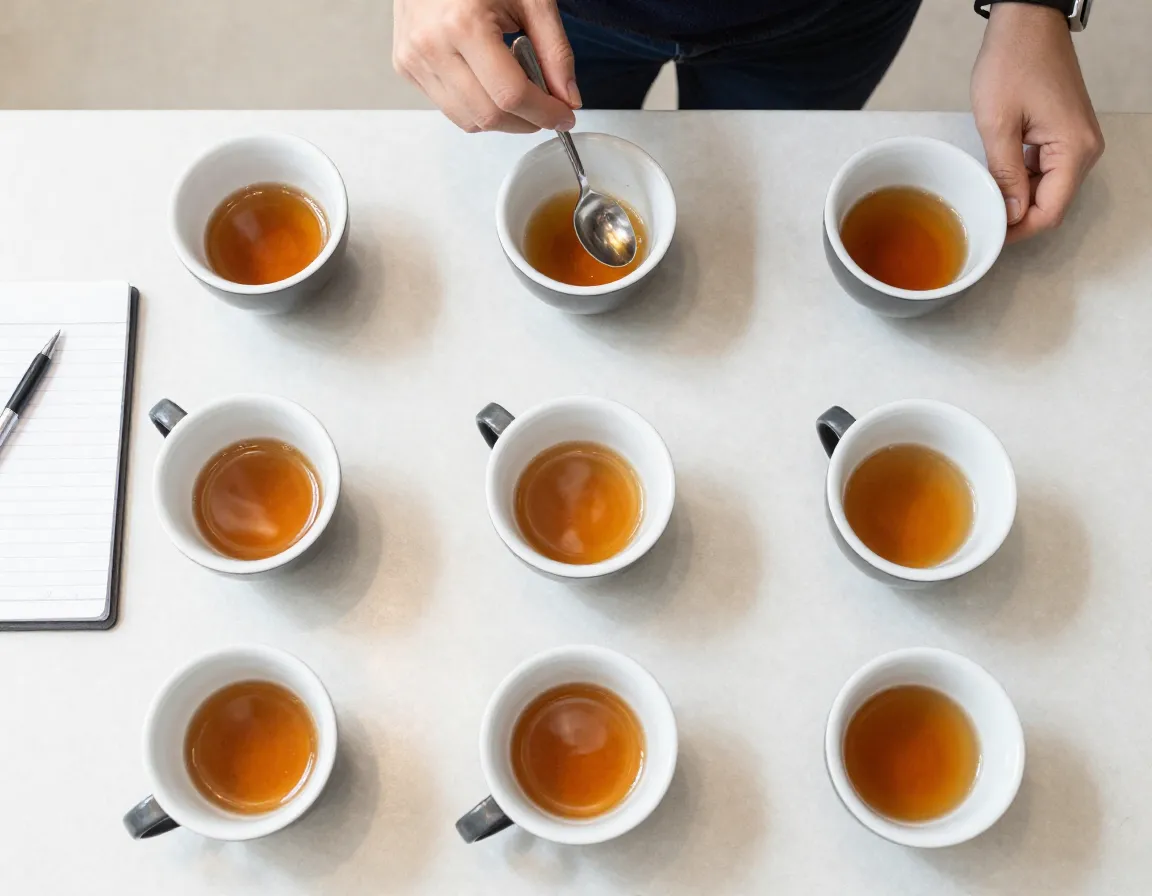 Expert sweet spot balanced cold brew in professional cupping