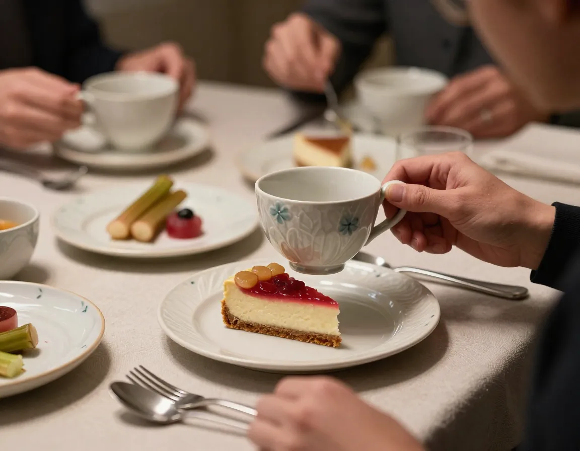 Multi sensory immersive experience quirky tableware and artistic pastry presentation