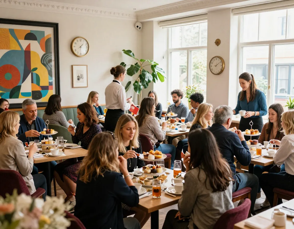 Flexible operating hours afternoon tea service on a weekend schedule