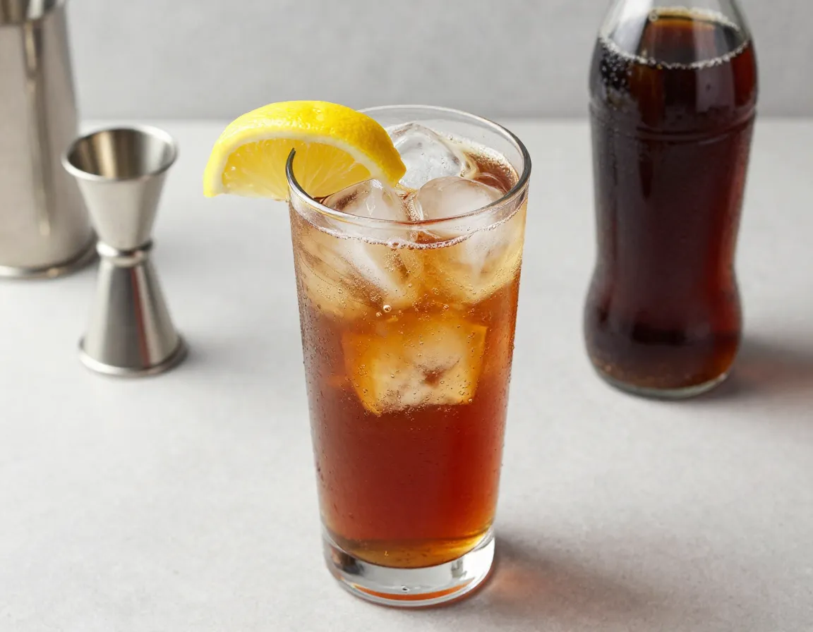 The original five spirit classic iced tea highball with cola garnish