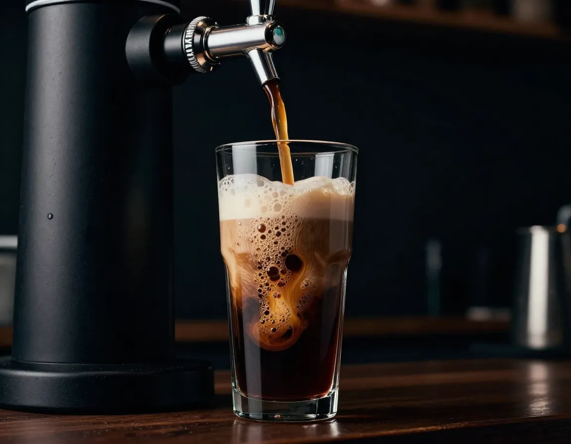 Nitrogen infused creamy texture cascading nitro cold brew