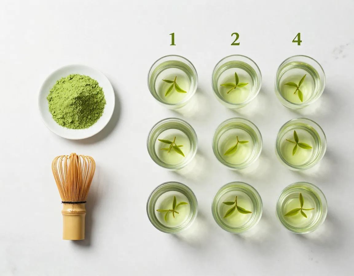 Nutrient density matcha powder versus ten cups of green tea leaves