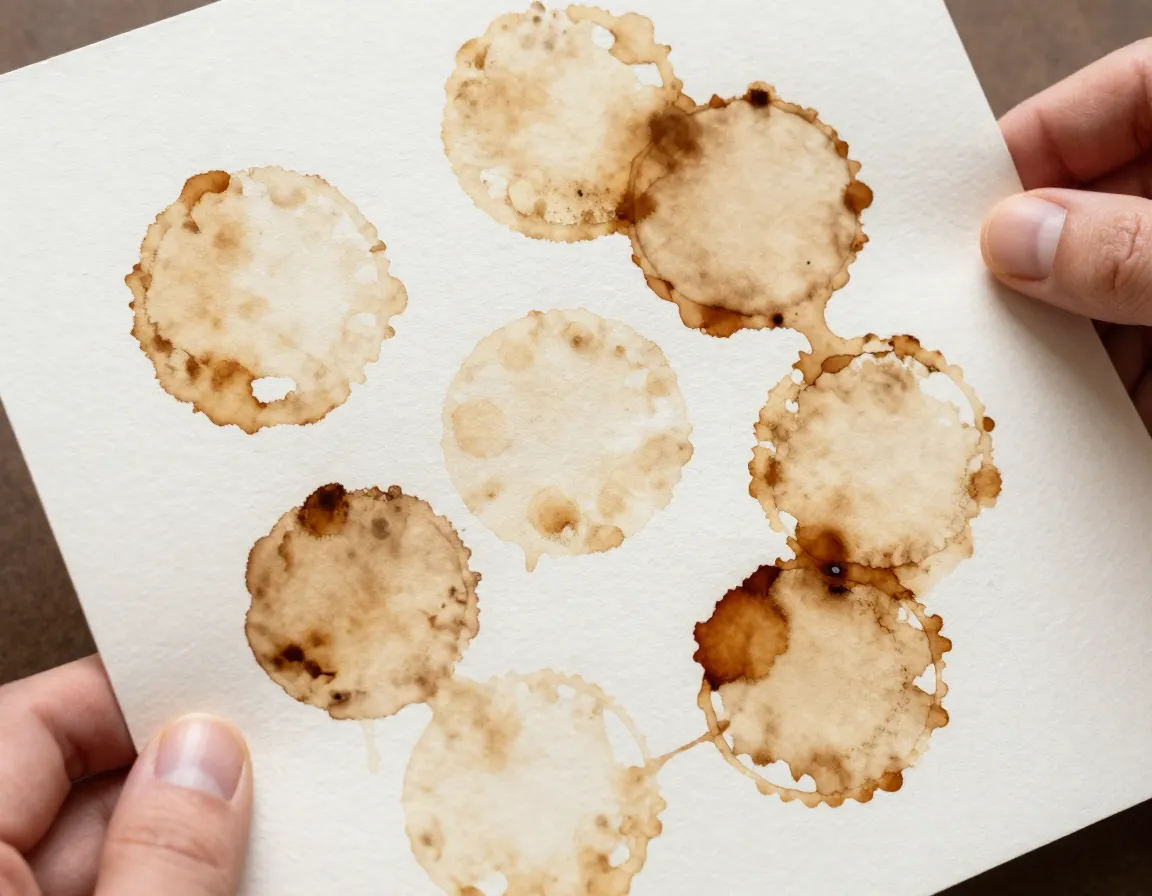 Watercolor style art print made from actual coffee stains
