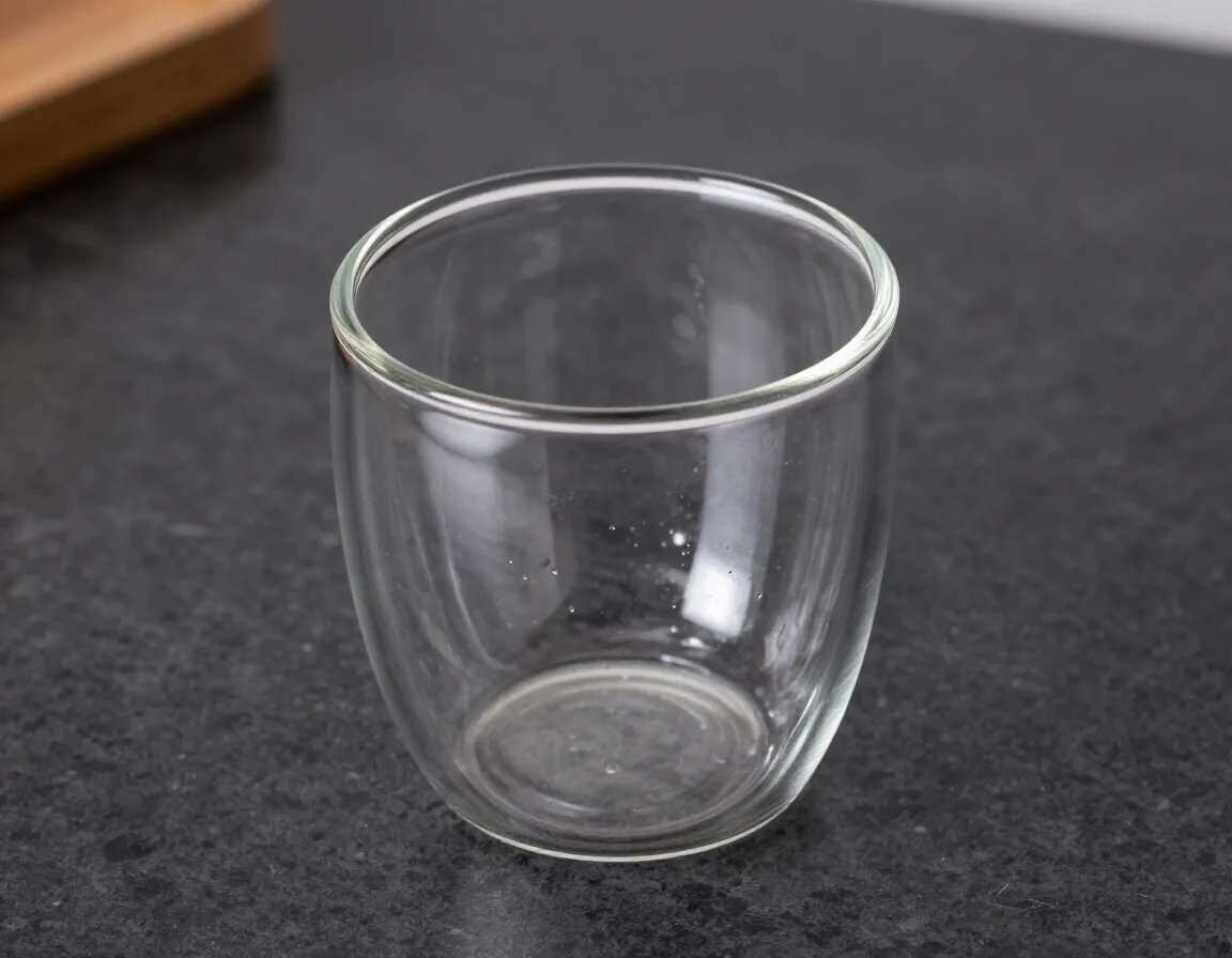 Kruve imagine double wall borosilicate glass latte art cup on marble counter