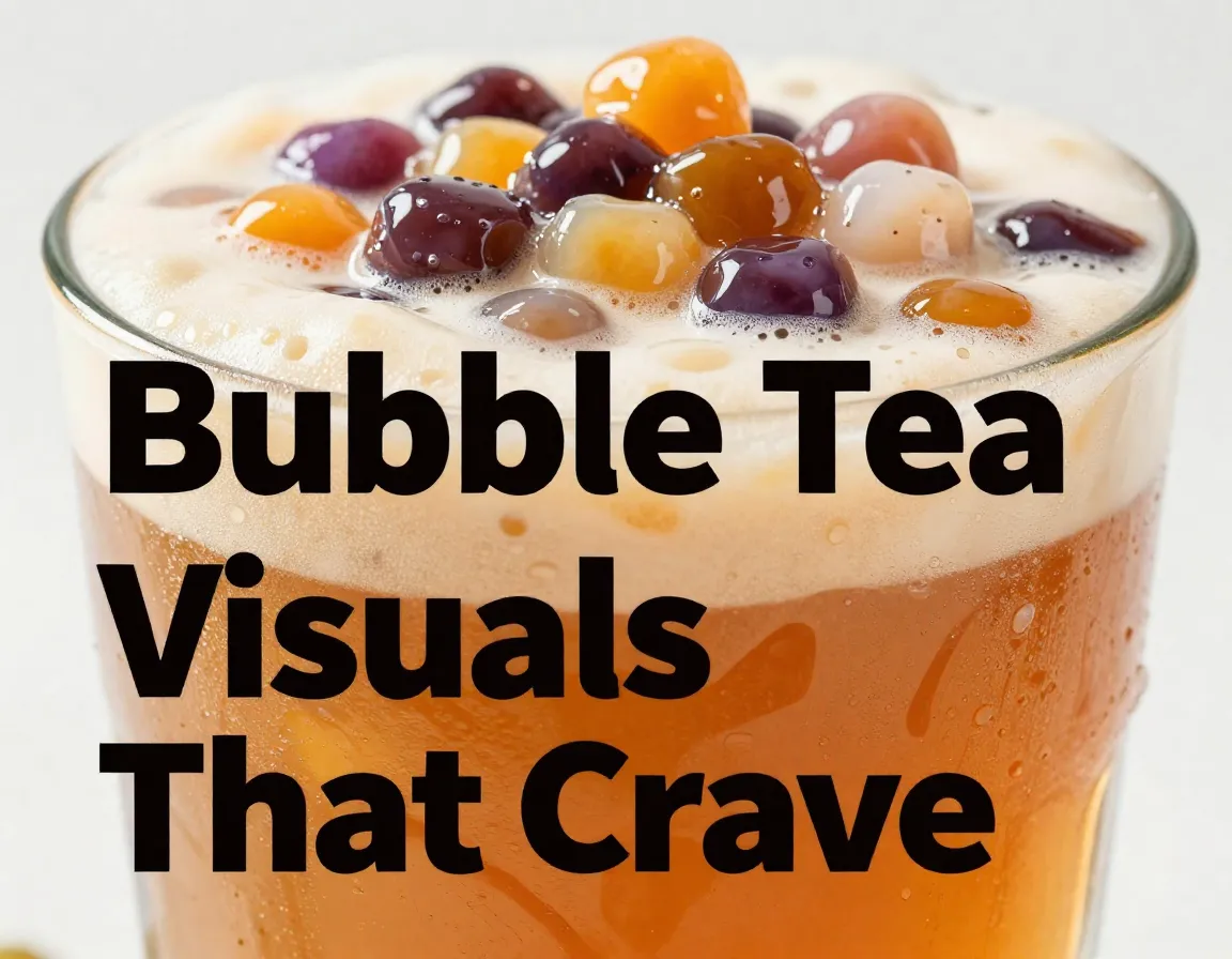 Bubble tea condensation tiger stripes tapioca layered gradient