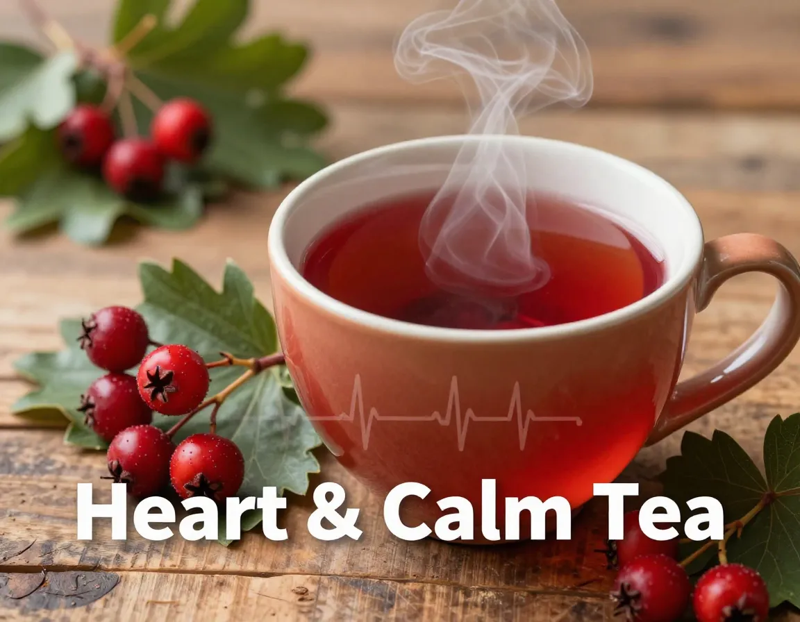 Hawthorn berry tea mug ceramic crimson heart health calm wellness