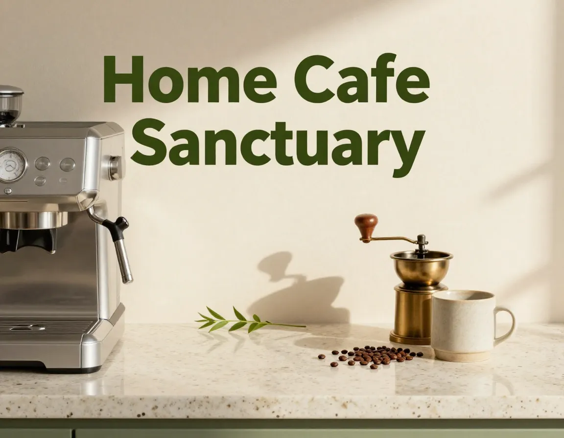 Home cafe sanctuary quartz brass espresso morning ritual