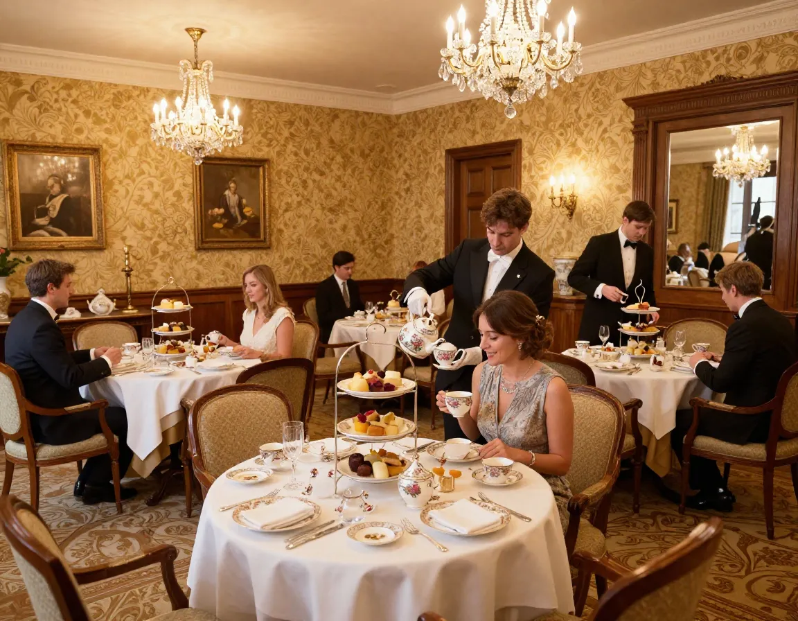 Elegant alternative afternoon tea setting at the goring hotel with traditional service