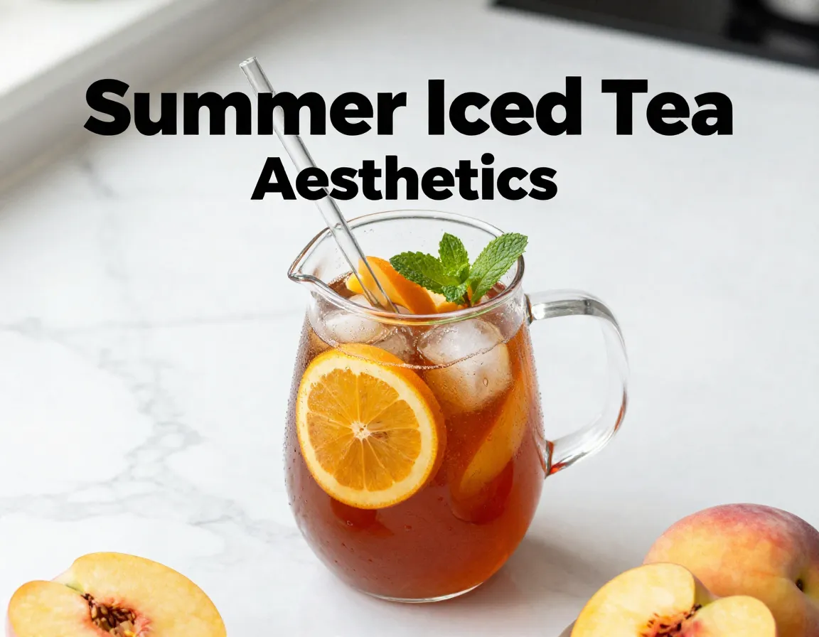 Clear pitcher citrus fruit iced tea marble summer refreshment