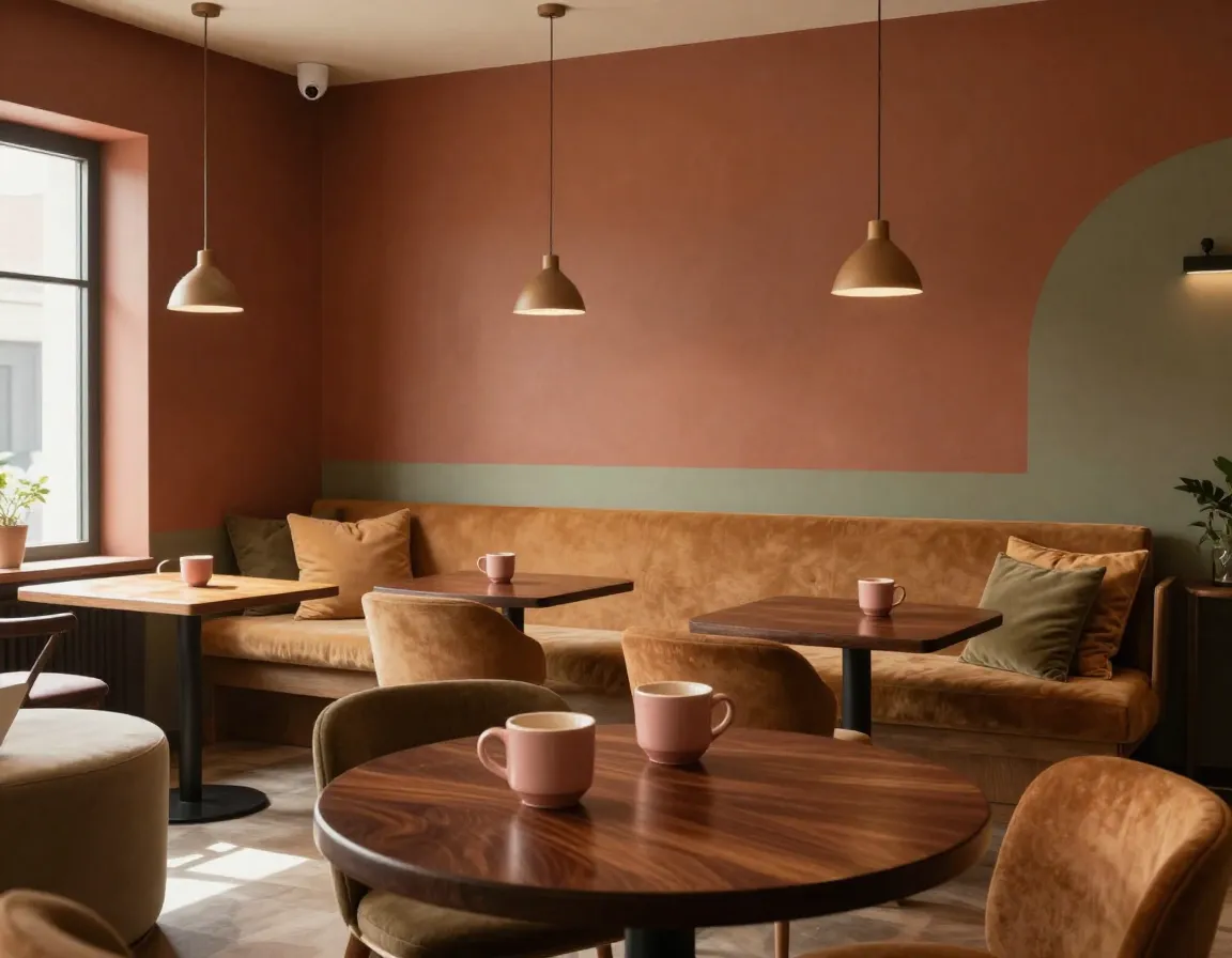 Warm earthy color palettes embracing coffee house ambiance