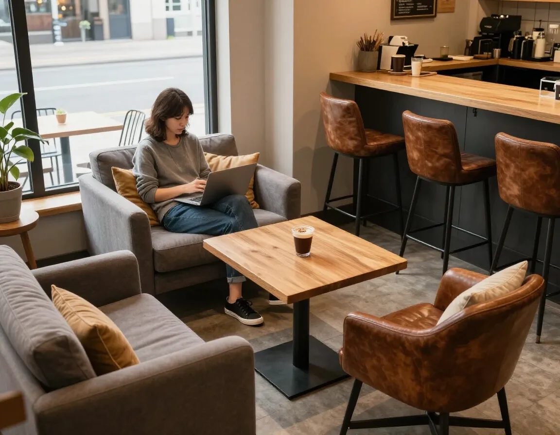 Comfortable seating arrangements inviting customers to stay
