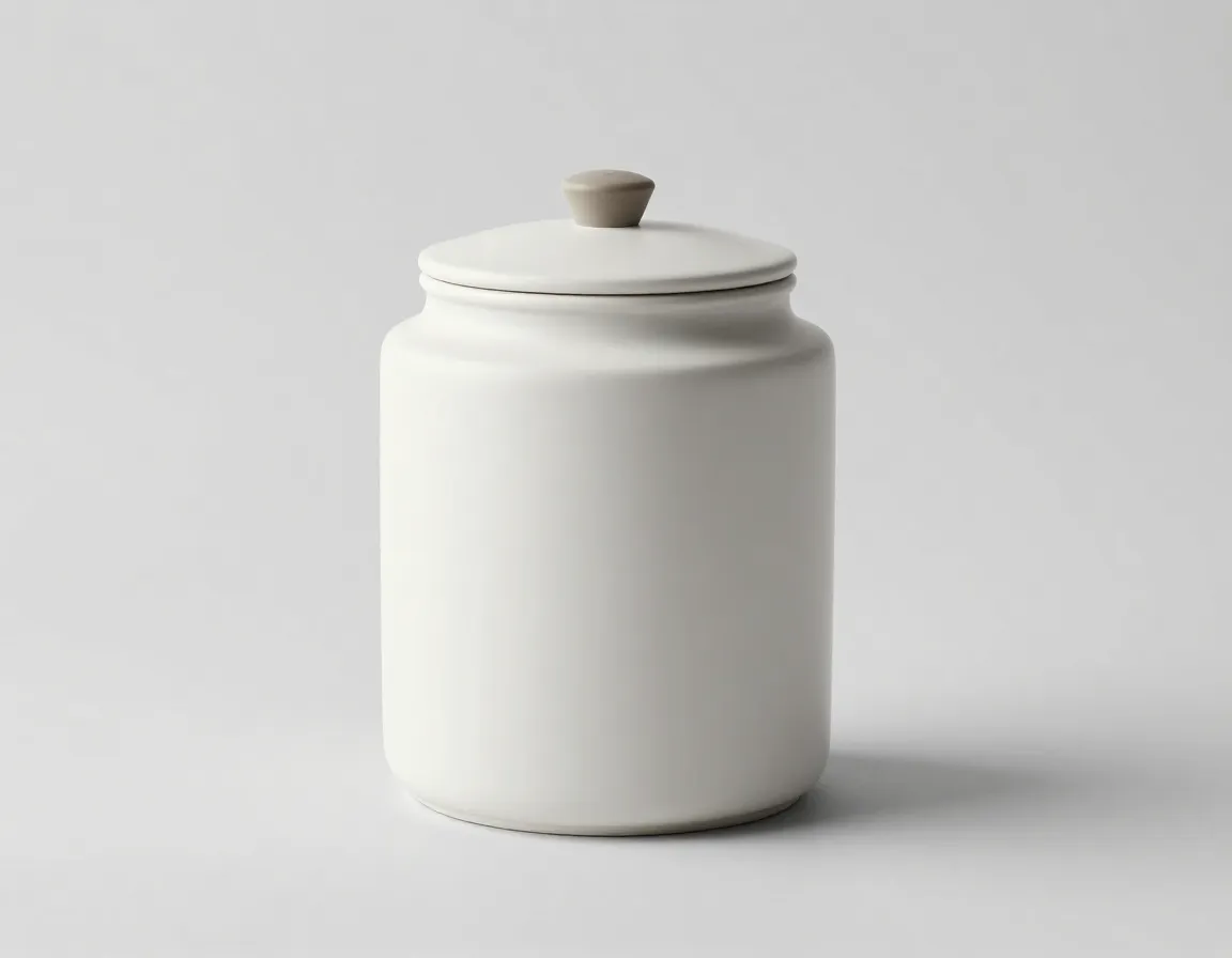 Modern minimalist large ceramic tea canister with airtight seal