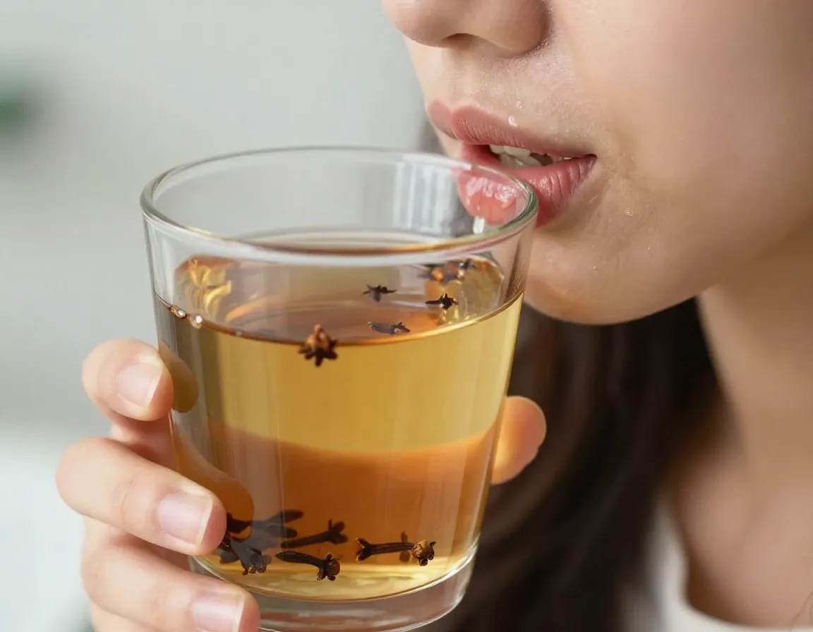 Natural dental pain relief from clove tea used as a mouth rinse