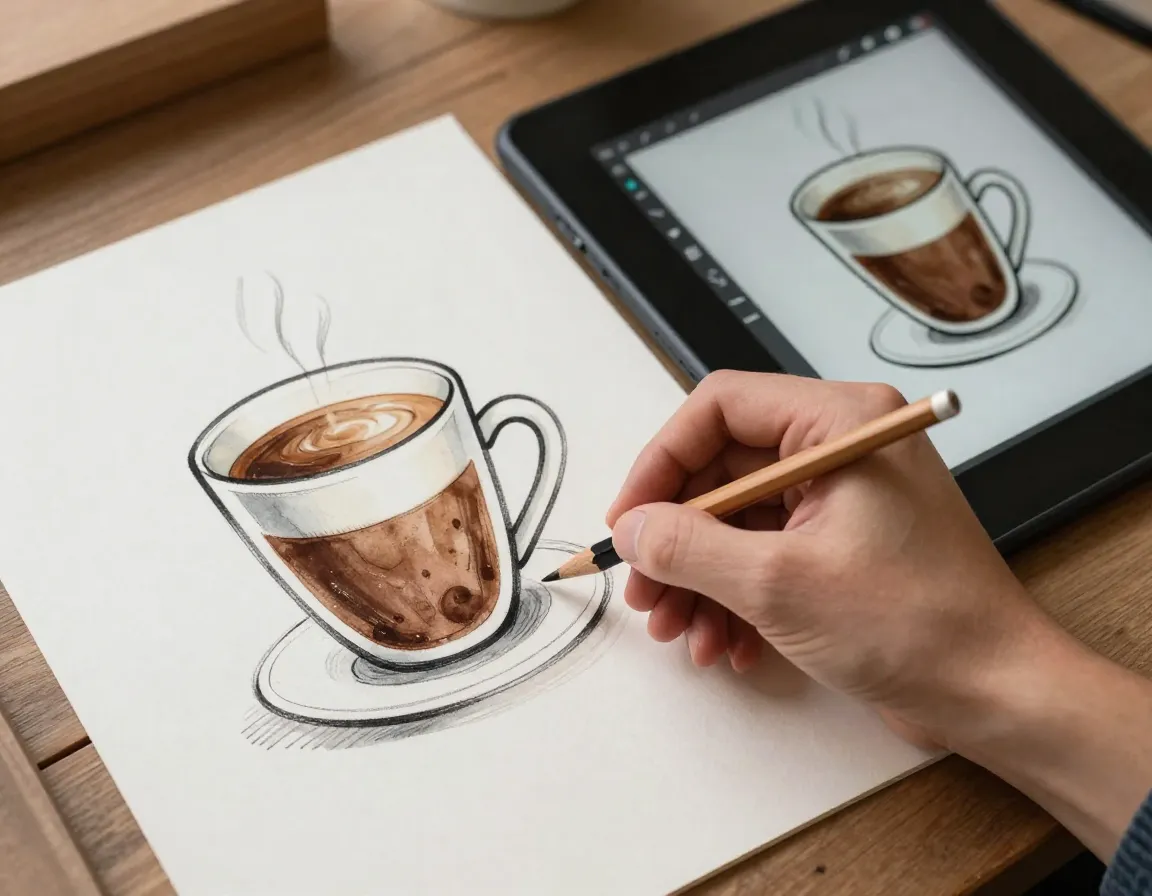 Rawpixel artistic hand crafted coffee vector graphics from collaborations