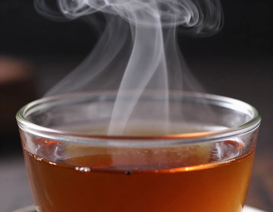 Optimal aroma concentration from glass cup of tea