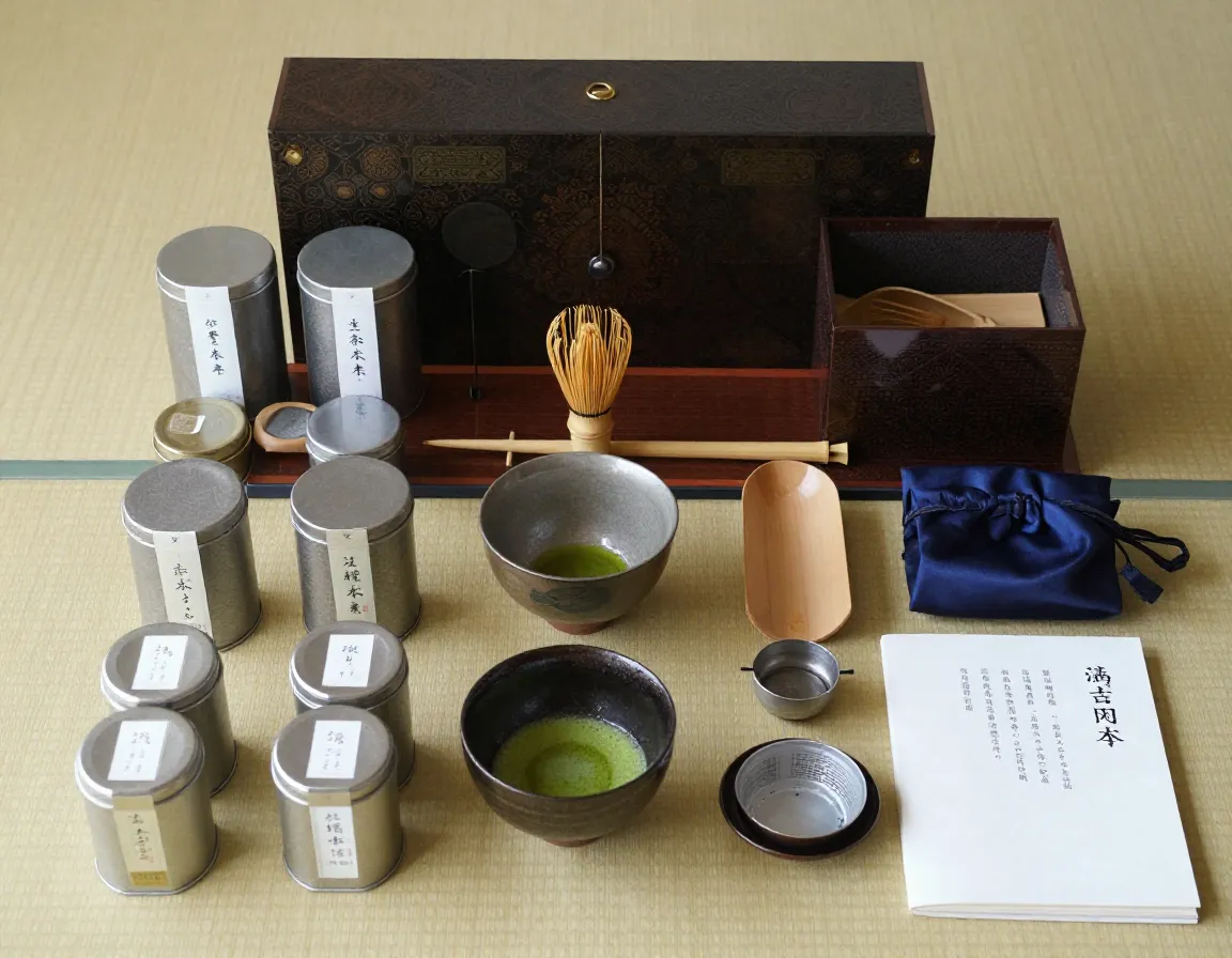 Complete japanese tea ceremony experience set with instructions