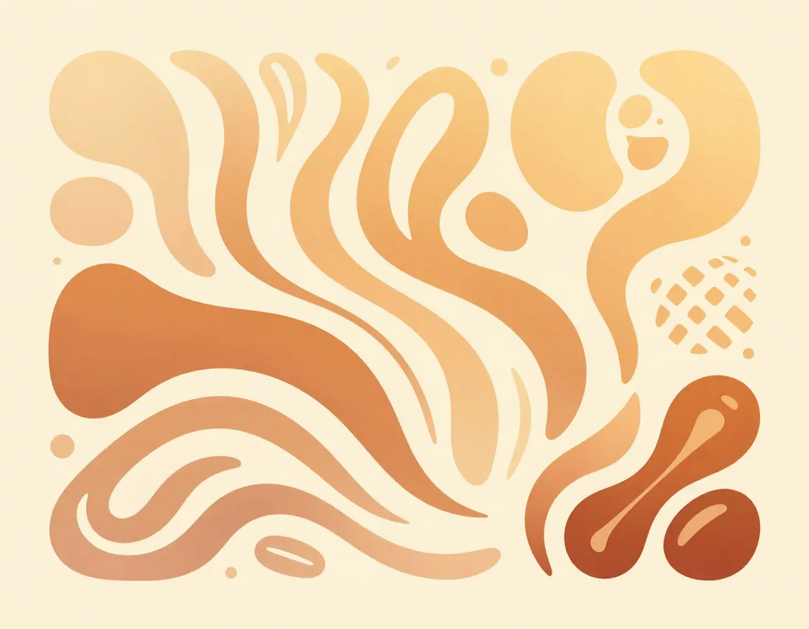 Abstract flowing lines coffee aroma warm color gradient