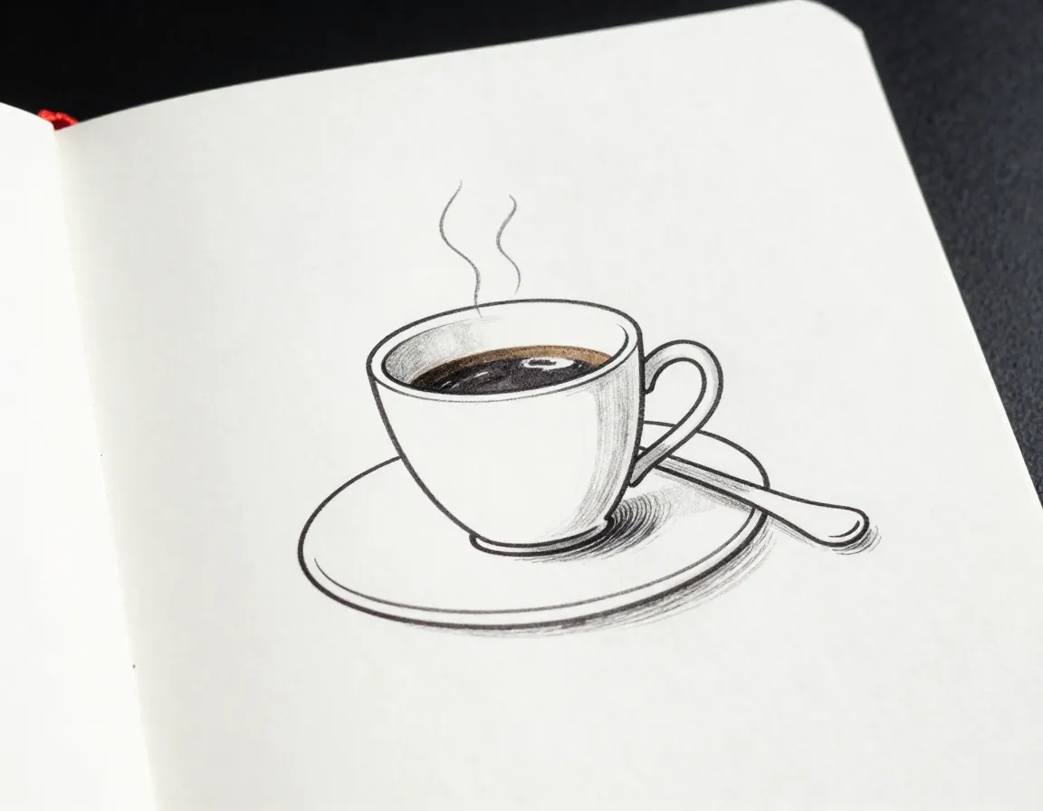 Minimalist elegant espresso cup and saucer small handle