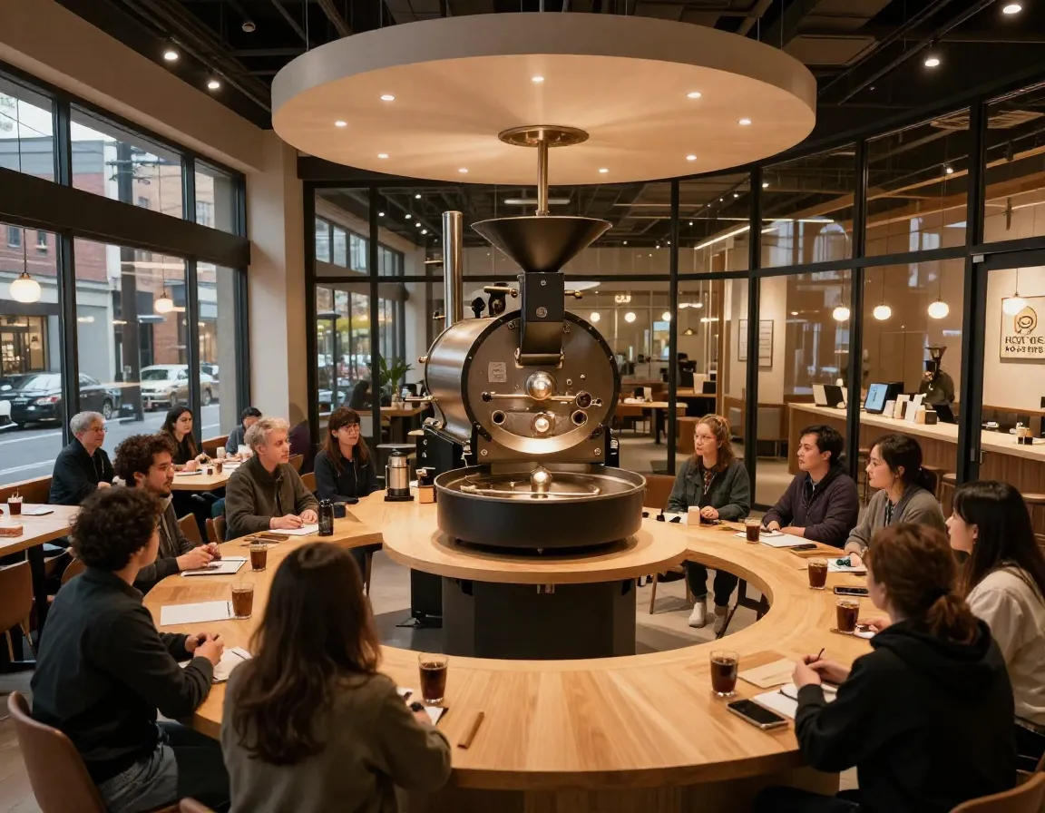 Heart coffee roasters transparent roastery design central roaster