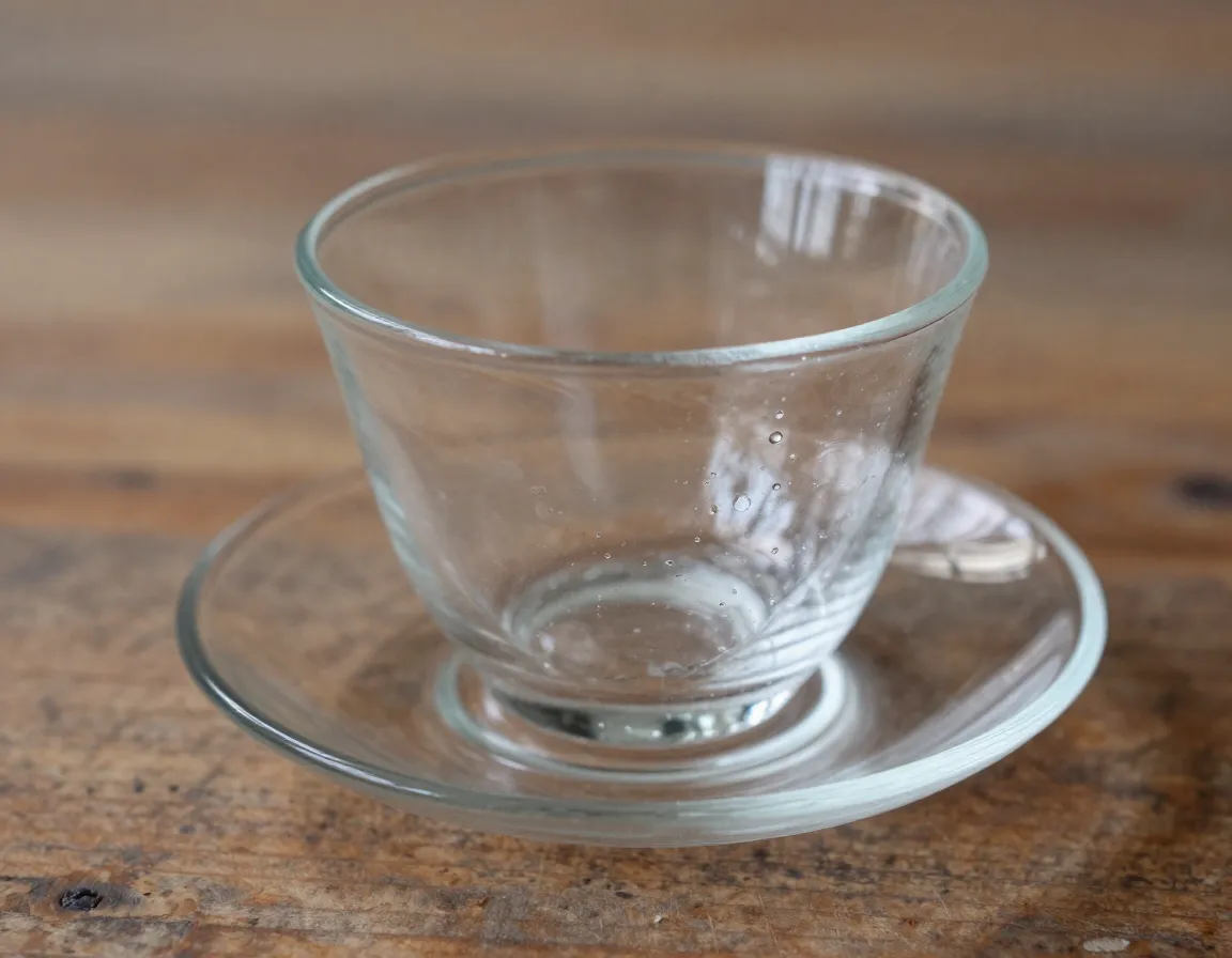 Hand blown artisan clear glass teacup unique variations