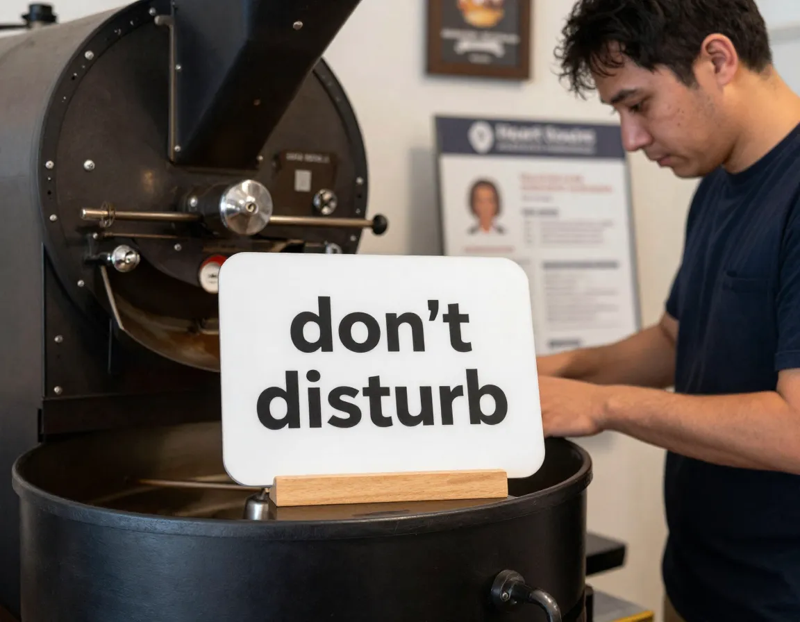 Heart coffee roasters balance education craftsmanship dont disturb sign