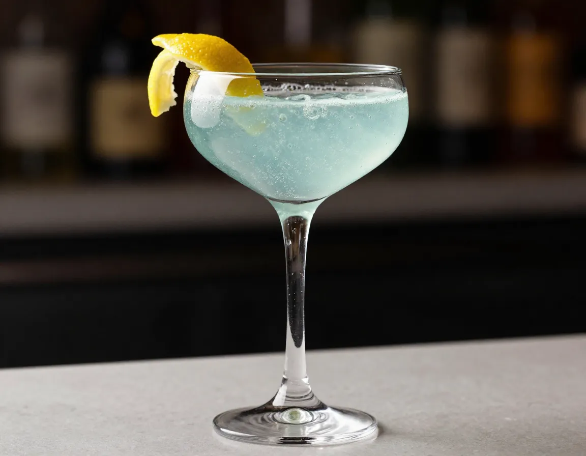 Sparkling blue long island champagne lemon twist
