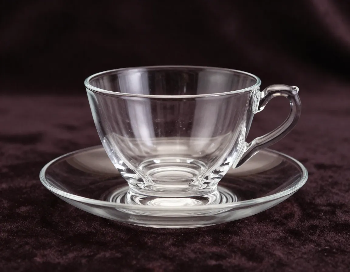 Wedgwood premium crystal glass teacup traditional handle design
