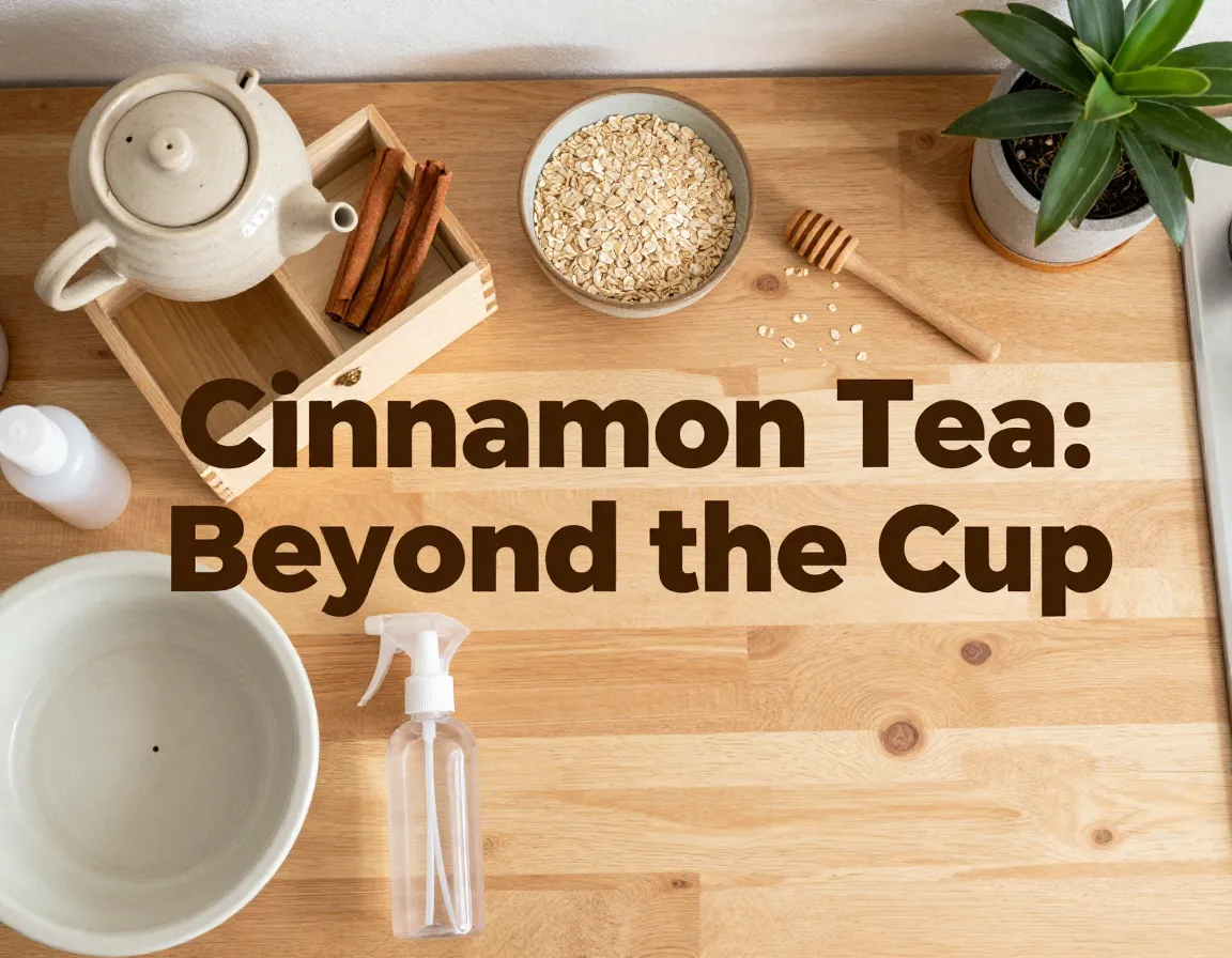 Cinnamon tea pot box sticks honey oatmeal spray basin plant