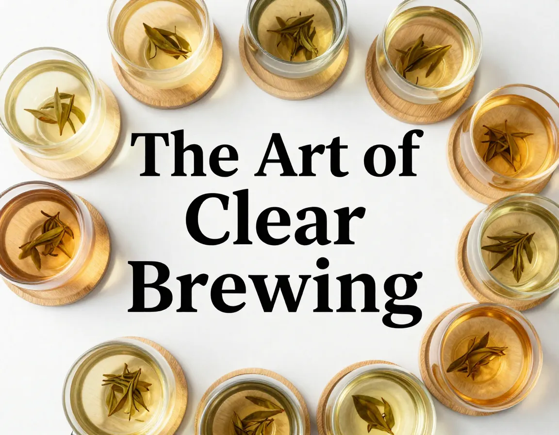 Nine clear glass tea cups flat lay minimalist aesthetic