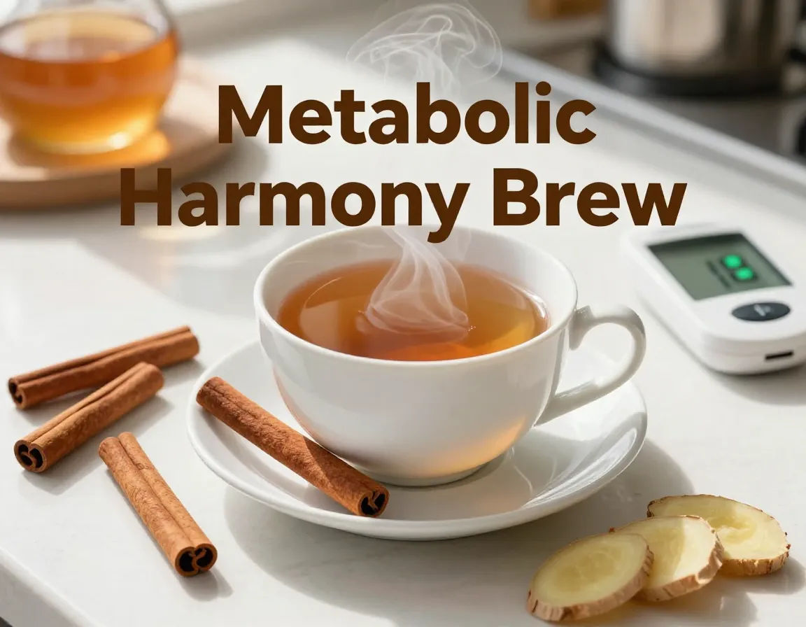 Steaming cinnamon tea ceramic cup glucose monitor morning ritual