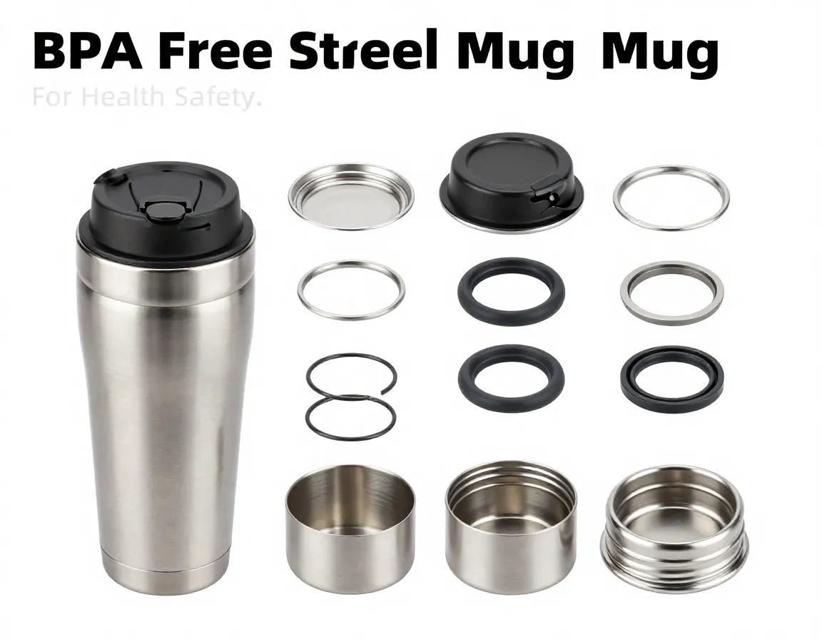Bpa free stainless steel mug components for health safety