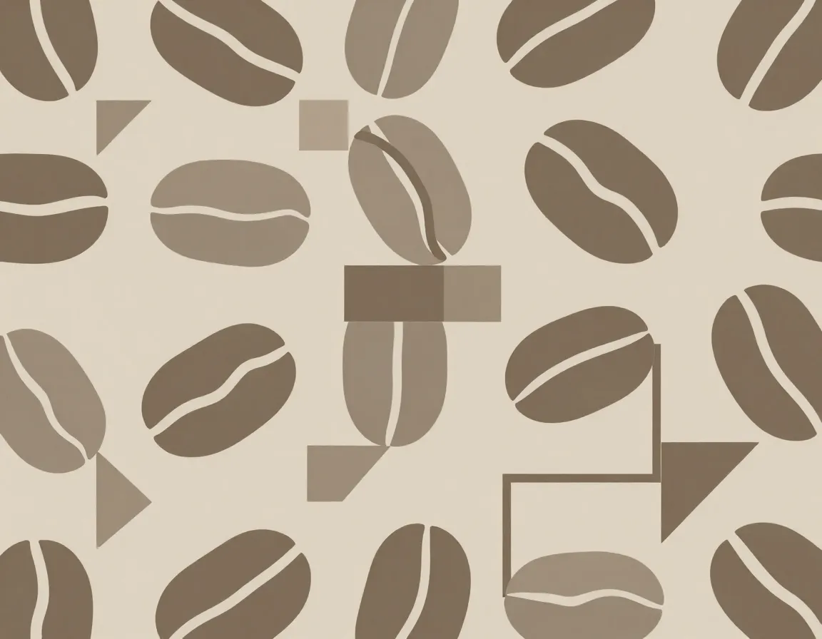 Abstract geometric coffee bean tessellation pattern in monochrome