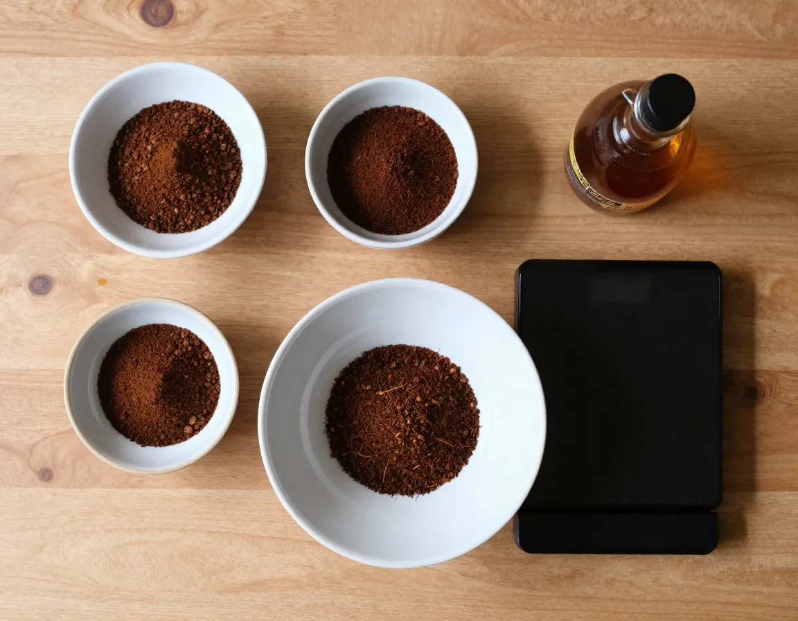 Functional mushroom coffee blend mixed with regular grounds for cold drip