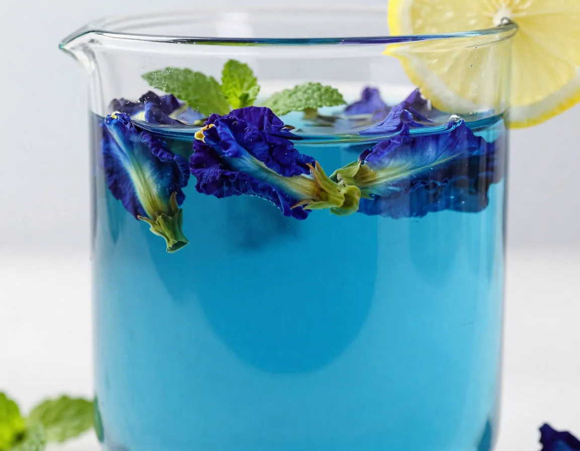 Powerful antioxidant blue butterfly pea flower tea brewing studio