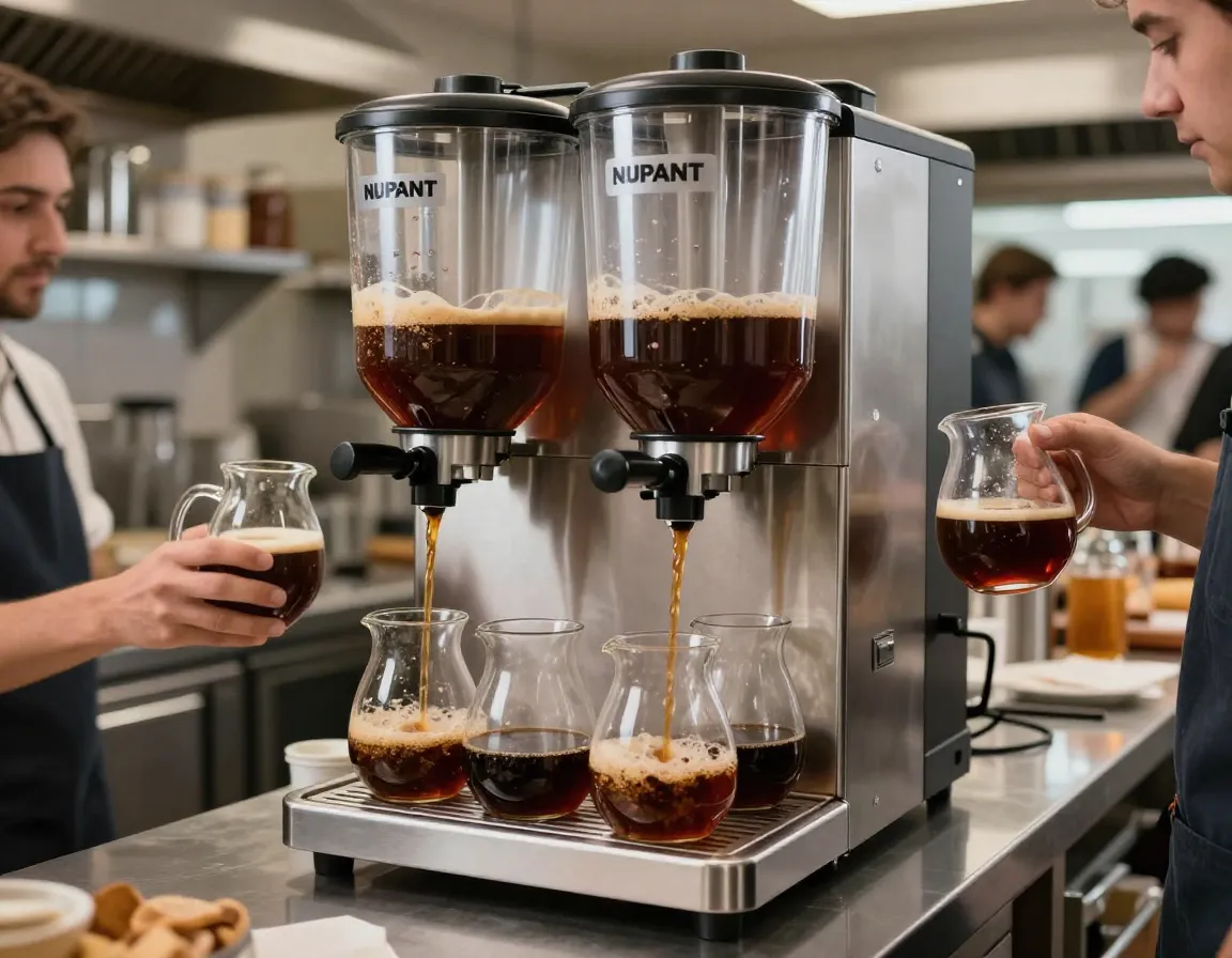 Nupant dual drip commercial brewer with four carafes and high capacity