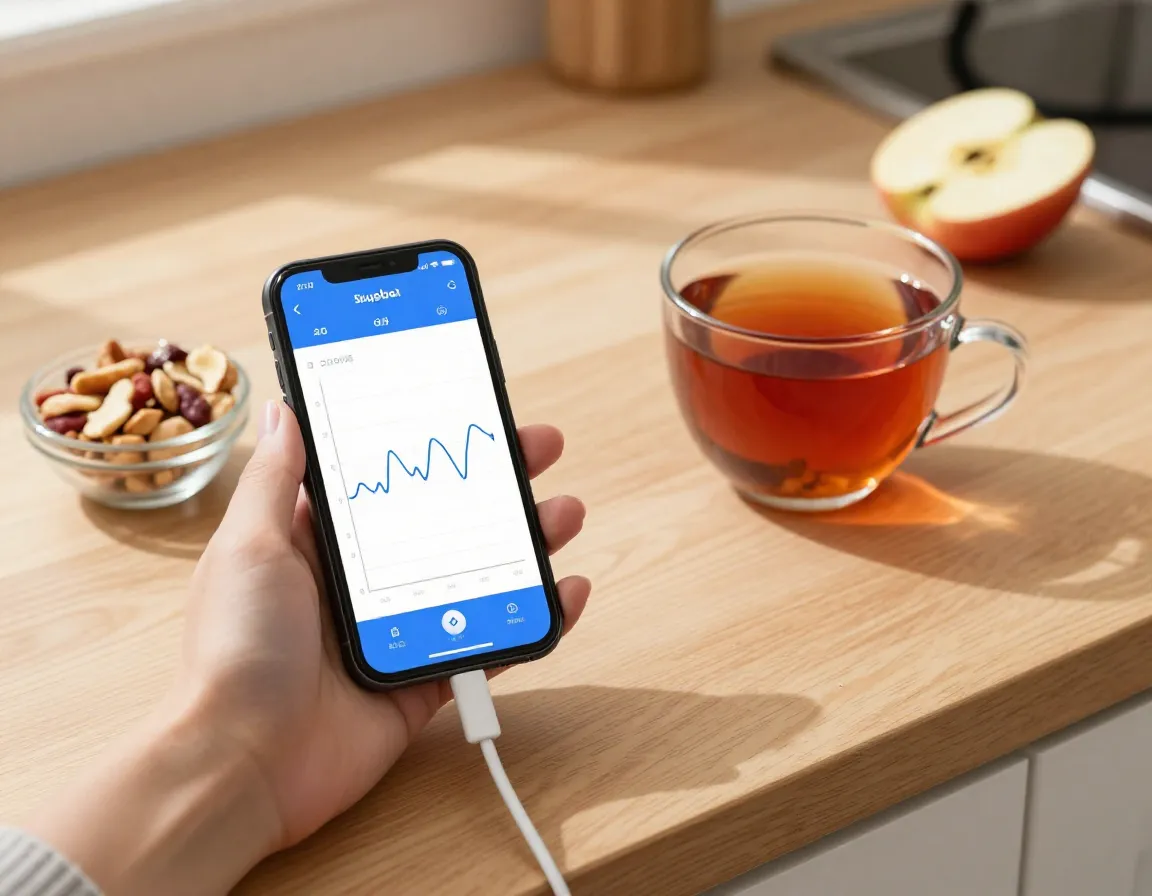 Blood sugar regulation metabolic support tea and glucose monitor