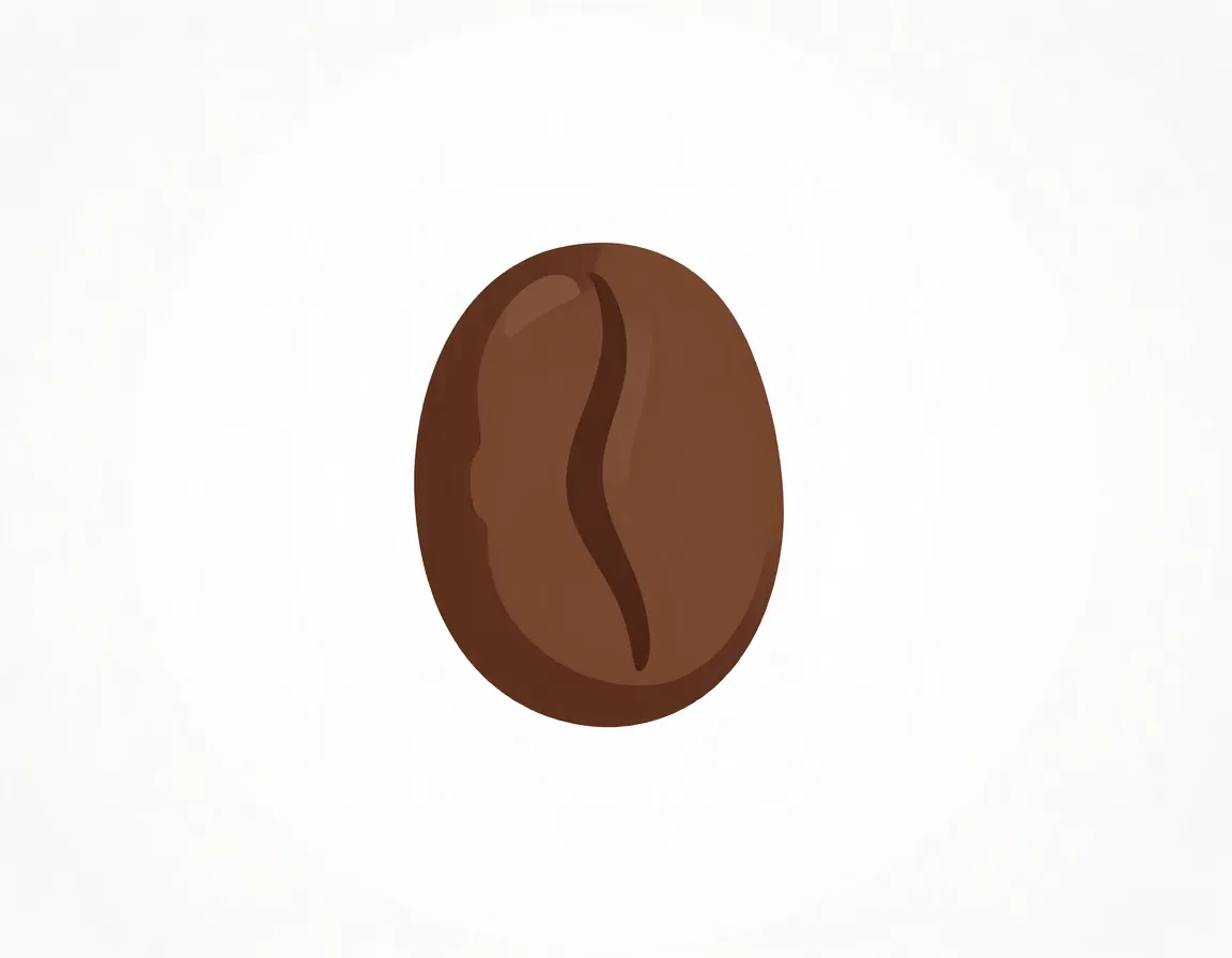 Minimalist single coffee bean vector design on a clean white background