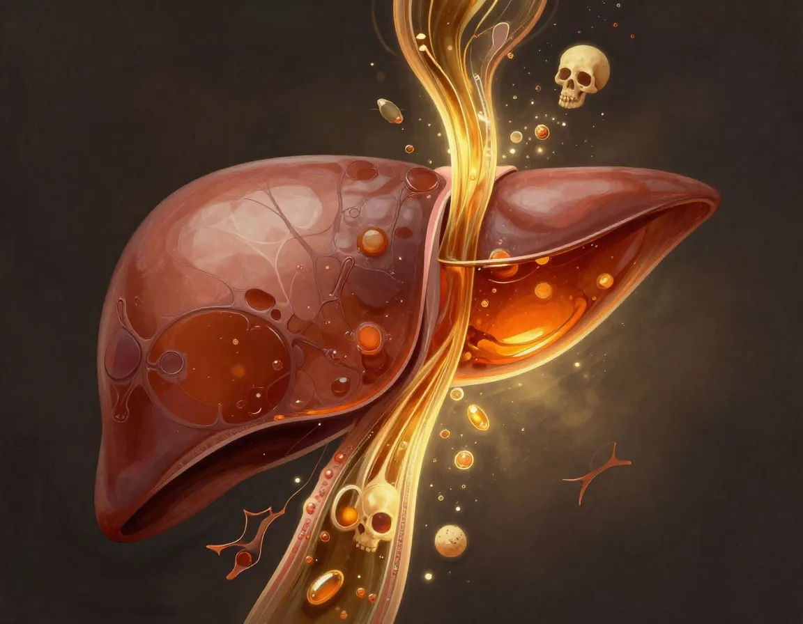 Liver organ being cleansed and protected by rooibos tea antioxidants illustration