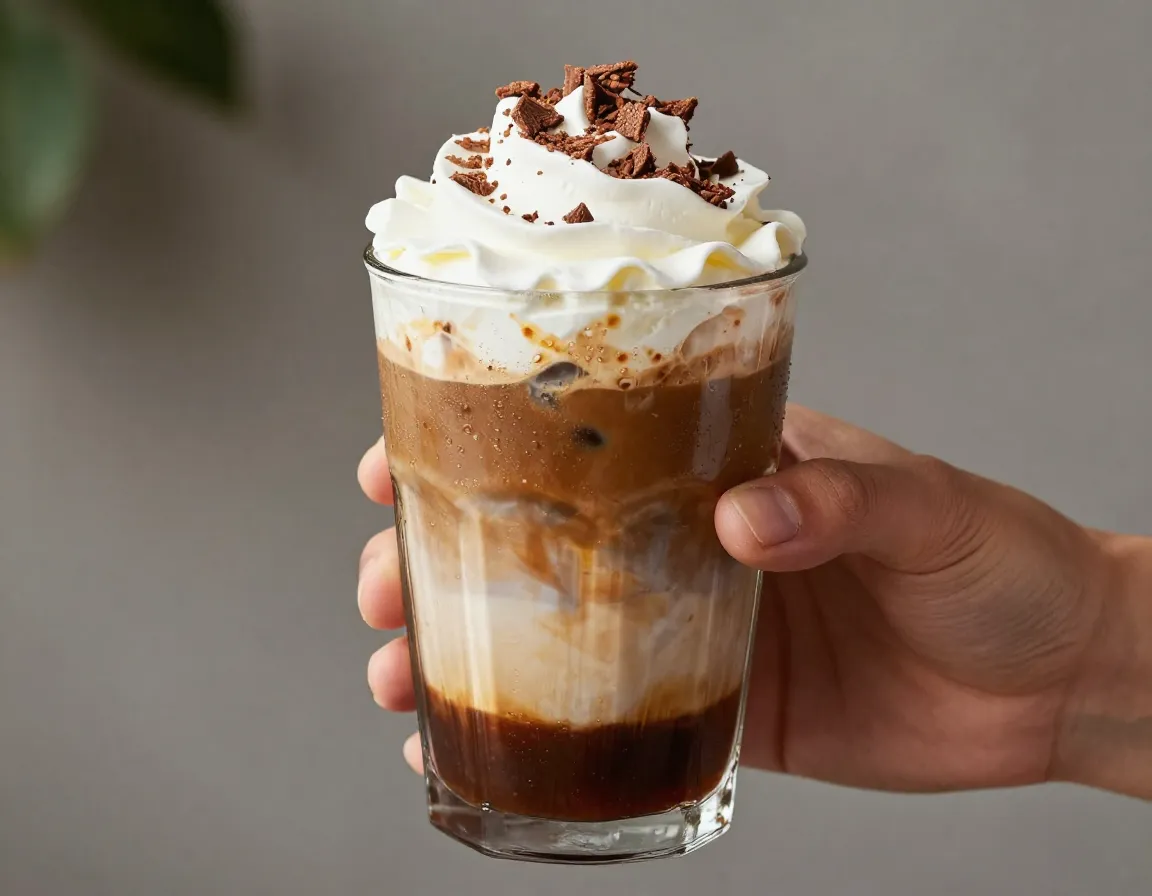 Large capacity glass coffee cups generous servings layered drinks