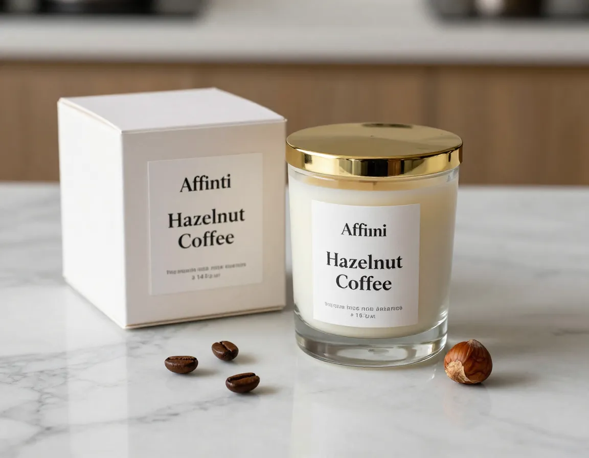 Gold standard affinati hazelnut coffee candle authentic beans aroma gift box