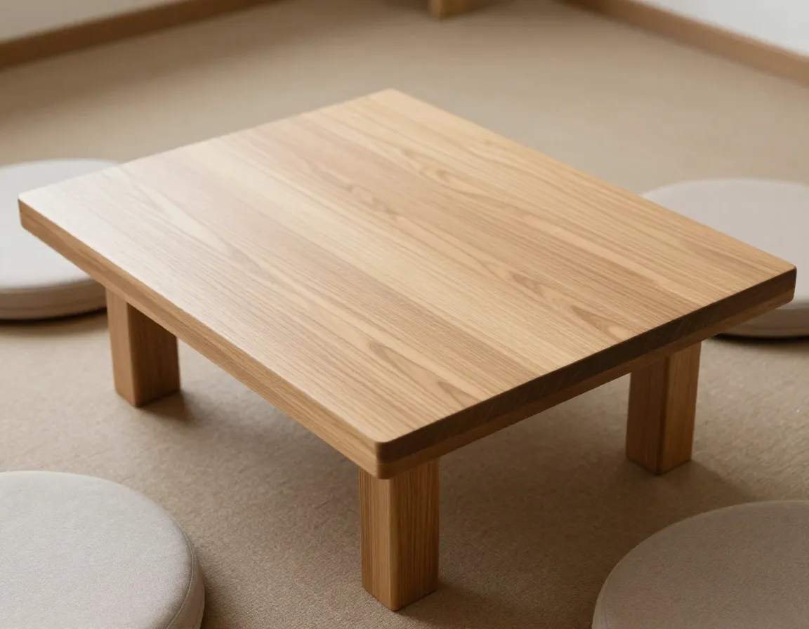 Japanese style low profile zen coffee table floor seating height