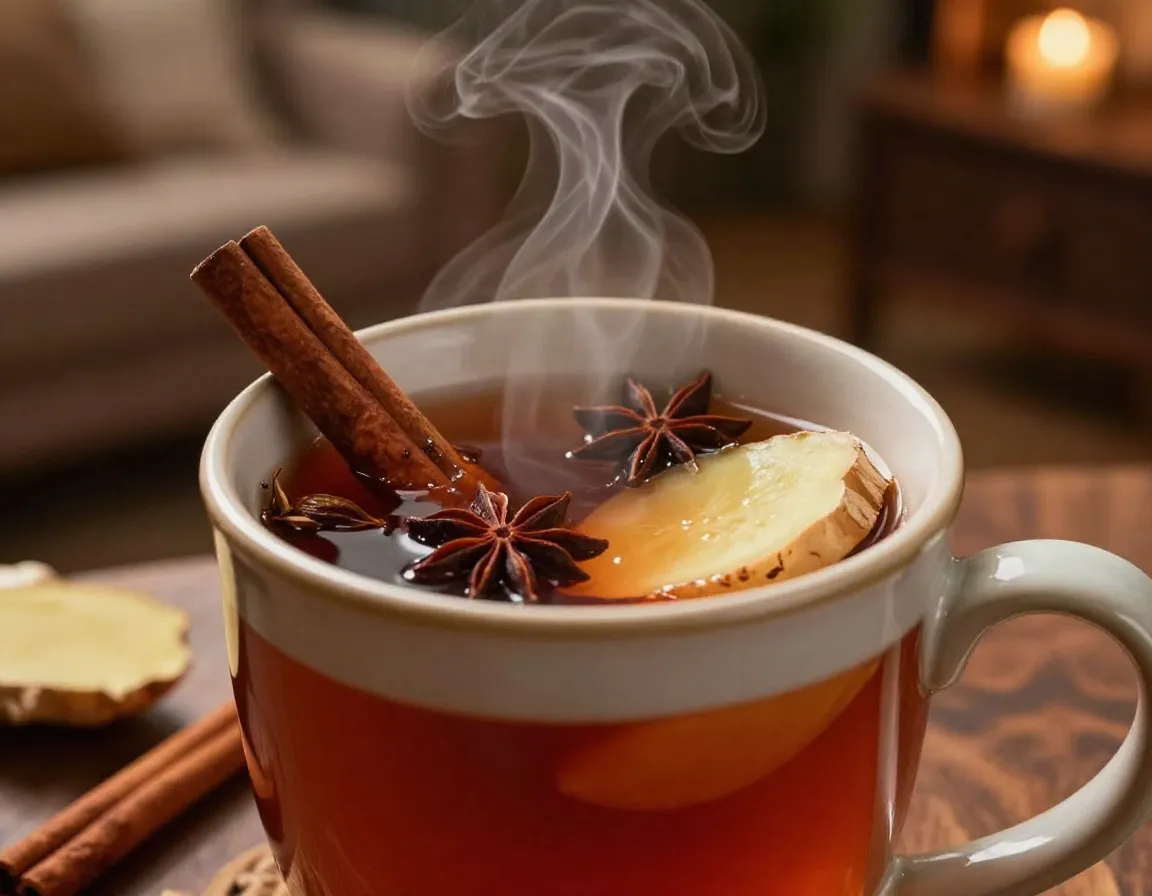 Spiced raspberry chai fusion with cinnamon and ginger